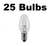 Box of 25 Night Light / Candle Lamp Bulbs -7 watt, C7, Clear, Candelabra (7C7C)