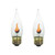 2PK Flickering Flame Standard Light Bulbs - 3W Realistic Candle Flicker E26