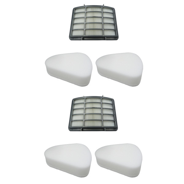 EFP HEPA Filter Kit for Shark Navigator Lift-Away NV350, NV351, NV352, NV355, NV356, NV357, 4 Foam Felt Pre-Filters + 2 HEPA Filters XFF350, XHF350