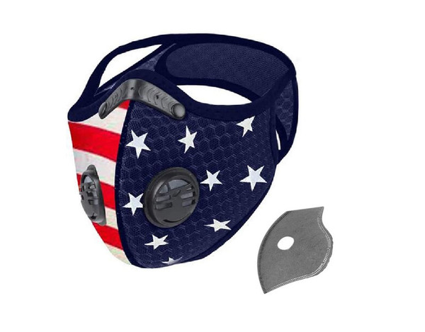 Dust Sports Face Cover Windproof Breathable Design for Running Cycling Mowing Outdoor Activities - USA American Flag Color