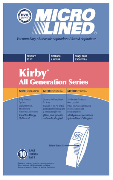 DVC Micro-Lined Paper Replacement Bags Style G4 Fit Kirby Generation Series - 10 Bags