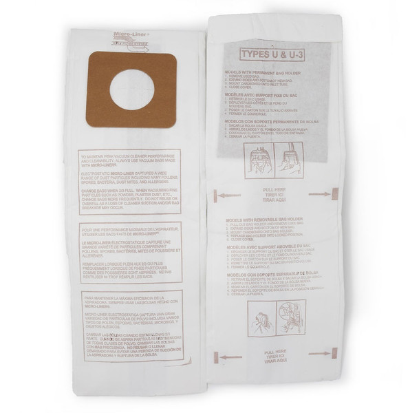 DVC Micro-Lined Paper Replacement Bags Style U, U-3, and U-6 Fit Panasonic Models MC-V5100, 5200, 5300, 5500, 6200, 6300, 6600, 6700, 6800, 6900 - 6 Bags