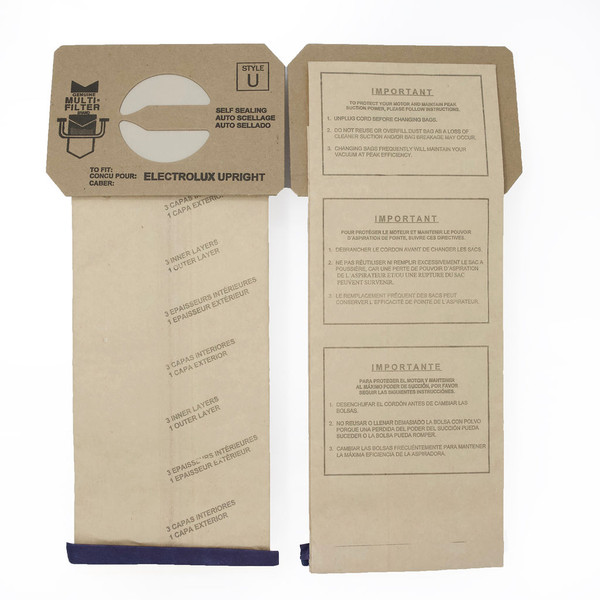 DVC Paper Replacement 4 Ply Bags Style R Fit Electrolux Epic, Guardian, Lux, Renaissance Canister Vacuums - 12 Bags & 2 Filters