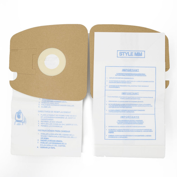 DVC Micro-Lined Paper Replacement Bags Style MM Fit Eureka Canister Models 3670 and 3680 Series - 10 Bags