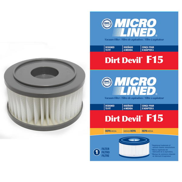 DVC Micro-Lined Replacement Filter 3-SS0150-001 Royal/Dirt Devil F15 Upright Vacuum HEPA  - 2 Filters