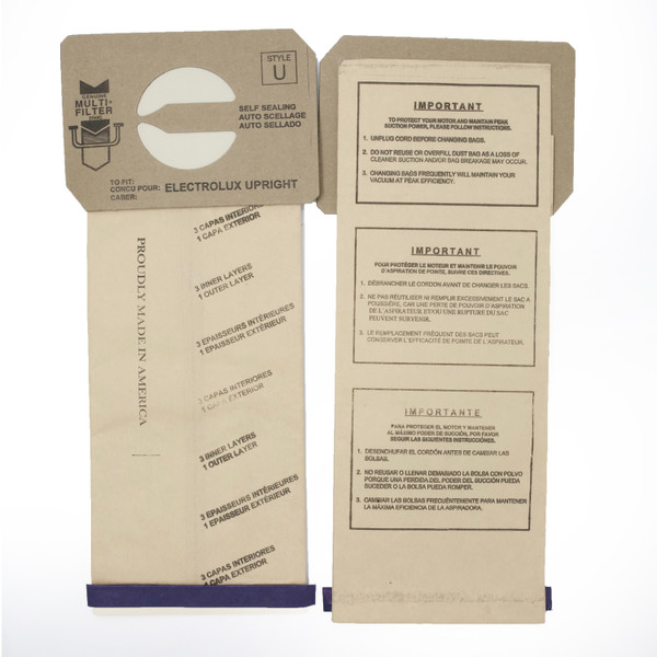 DVC Paper Replacement Bags Style U Fit Electrolux Discovery I, II, III - 12 Bags