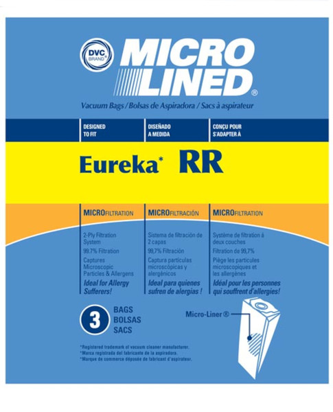 DVC Micro-Lined Paper Replacement Bags Style RR Fit Eureka Model 4870 Series - 3 Bags