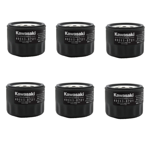 Pack of 6 Genuine Kawasaki 49065-7007 49065-0721 Oil filter Made in the USA
