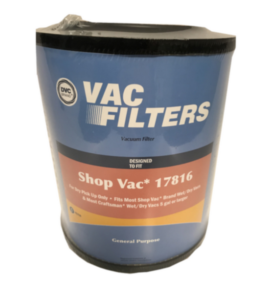 DVC Red Stripe Filter for Shop Vac / Craftsman Replaces Part Number 17816