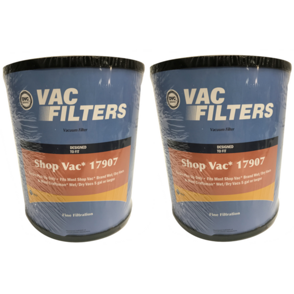 2 DVC Blue Filter for Shop Vac / Craftsman Replaces Part Number 17907