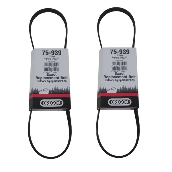 (2) Oregon 75-939 Auger Drive Belt for Toro Snow Blower Genuine OEM