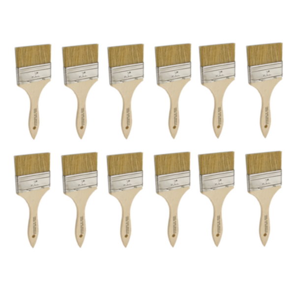 Disposable Paint 3" Fiberglass Application Brush 3 Inch Wide, 12 Pack