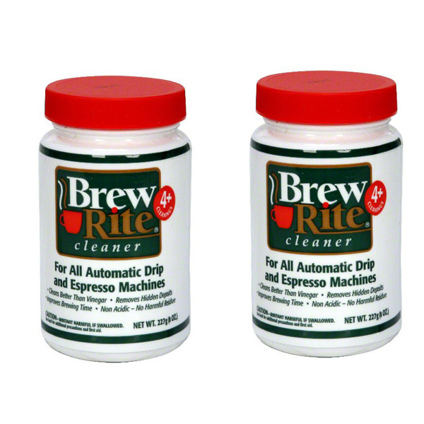 Brew Rite Coffee Maker Cleaner for Home Coffee Machines and Espresso Equipment, 2 Pack (8 oz. Each)