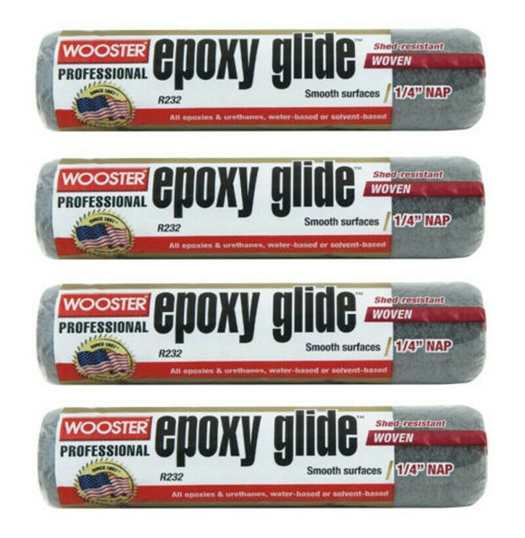 4 Wooster Brush R232-18 1/4-Inch Nap Epoxy Glide Roller Cover, 18-Inch