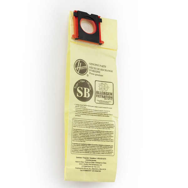 Hoover Disposable Vacuum Bags, Allergen SB, 10/Pack AH10270