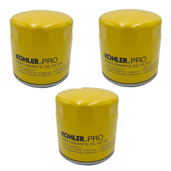 3 Kohler 52 050 02-S Engine Oil Filter Extra Capacity for CH11 - CH15, CV11 - CV22, M18 - M20, MV16 - MV20, K582