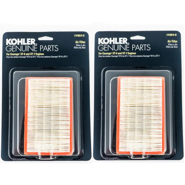 2 Kohler 14 083 01-S1 Engine Air Filter Kit For Courage XT Series Engines