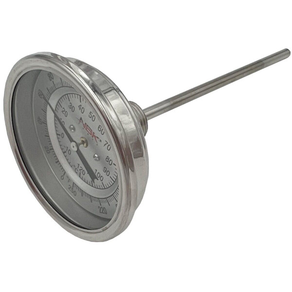 Genuine NBK 20813 Thermometer 0-250F 3" Dial 6" Stem For Dwyer BTB3605D