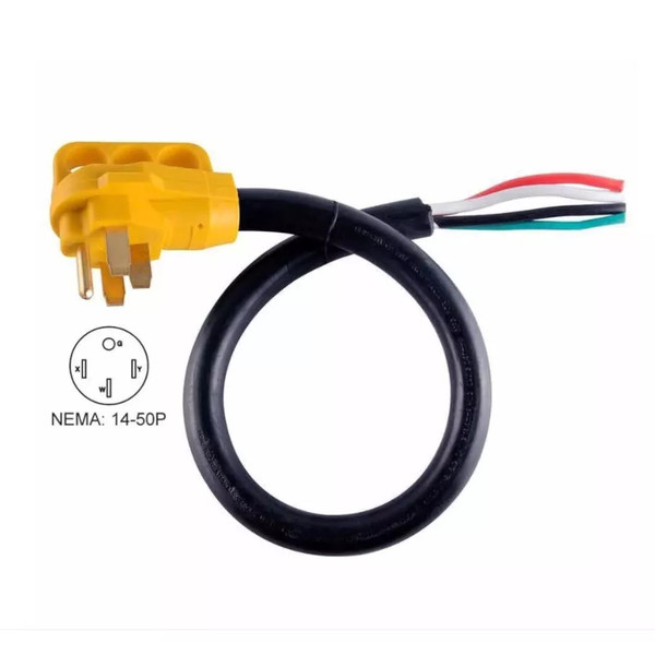 Superior Electric RVA1529 25 ft. 50 Amp 6/3 + 8/1 -Gauge NEMA 14-50P RV Cord W/6" Loose End Plug & Handle