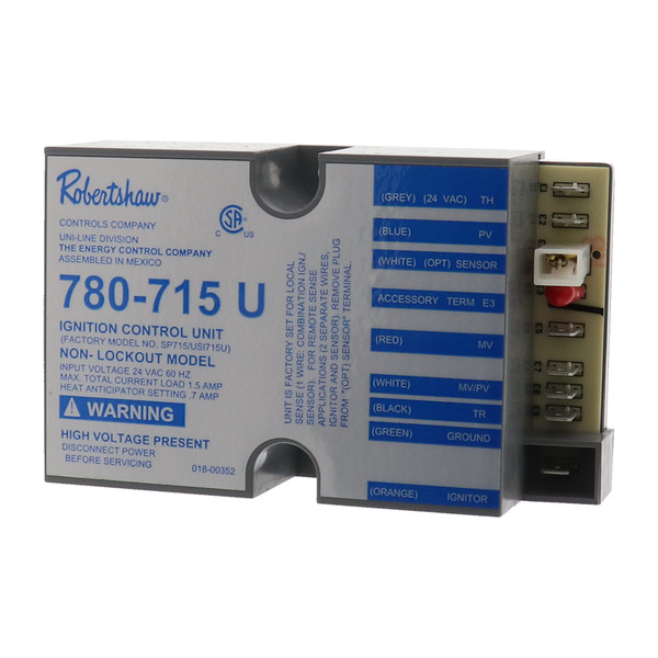 Robertshaw 780-715 Non-Lockout Pilot Ignition Control