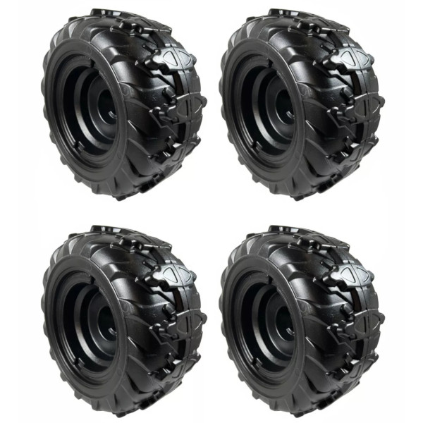 4 Genuine Power Wheels 3900-6454 Black Wheel For Jurassic World Dino Racer ATV