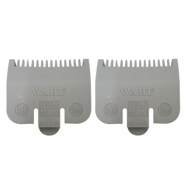 2 Wahl Professional Color Coded Clipper Guide Comb Attachment #1/2, 1/16", 1.5mm