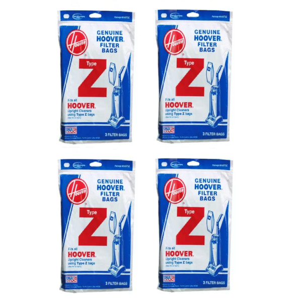 Hoover Replacement Type Z Vacuum Bags 4010075Z, 12 Pack