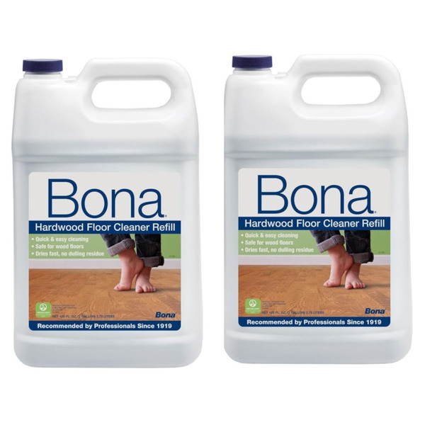 2 Pack Bona Hardwood Floor Cleaner Refill - 128 fl oz - Unscented - Refill for Bona Spray Mops and Spray Bottles - Residue-Free Floor Cleaning Solution for Wood Floors