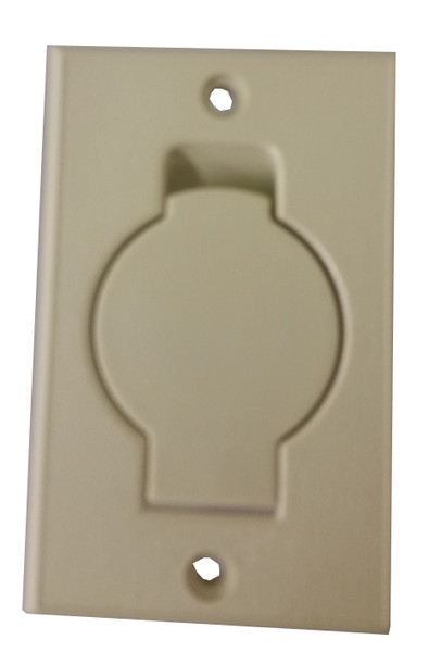 Hayden Central Vacuum Wall Inlet Round Door, Ivory 