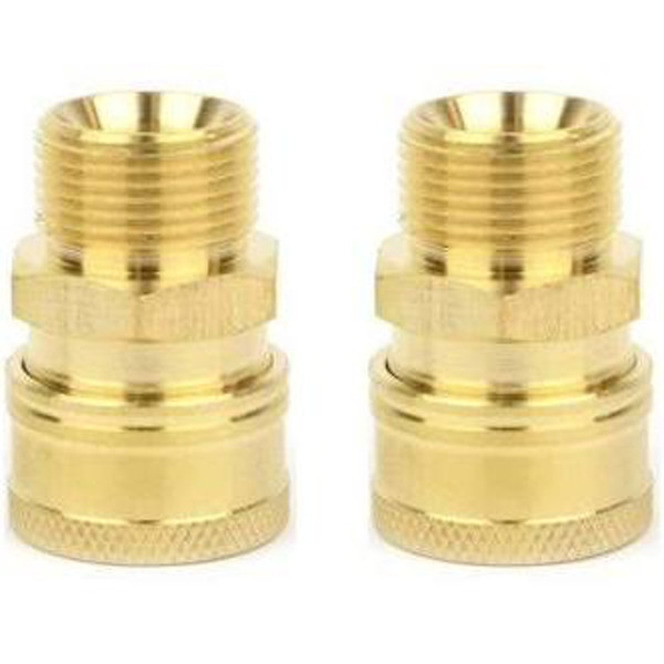3/8" Coupler Adapter M22 Metric/15mm For Pressure Washer Hose Non Standard Size, 2 Pack