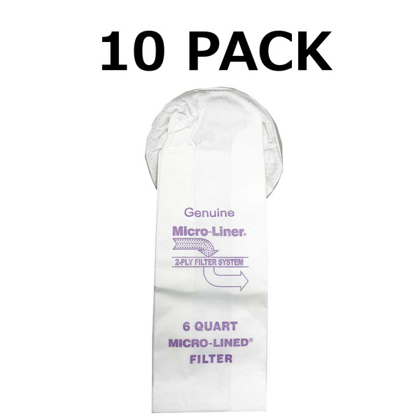 6 Qt Quart 10 Pack of Bags for GV 6 Quart Backpack Vacuum