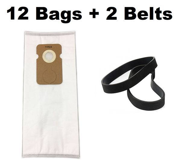 12 HEPA Allergy Type B Vacuum Bags for Simplicity 7 Series Riccar 7000 8000 & 2 Belts
