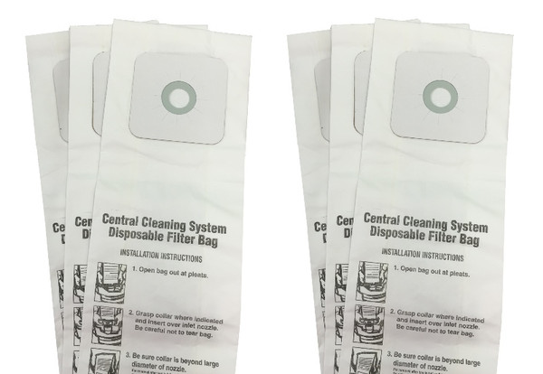 6 Central Vac Bags for Nutone CV350, CV352, CV353, CV450, CV653, CV750