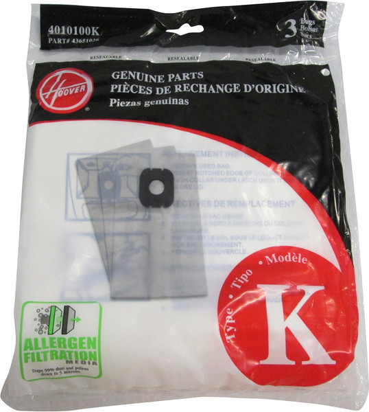 Hoover Type K Vacuum Bags Spirit Cannister Filter Type