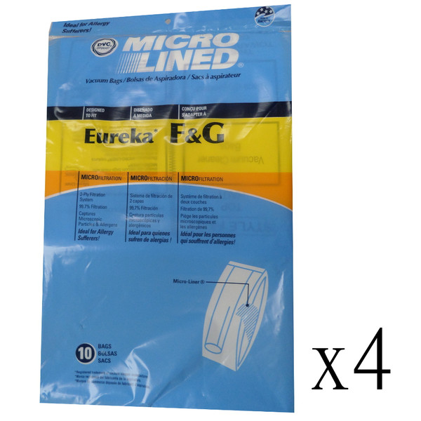 40 Allergy Bags for Eureka Style F&G Vacuum Cleaner F G Sanitaire Commercial