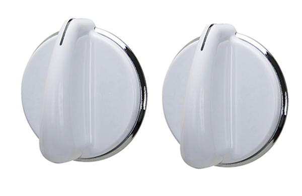 2 Washer Knob for GE 175D3296P001 White Silver Knob