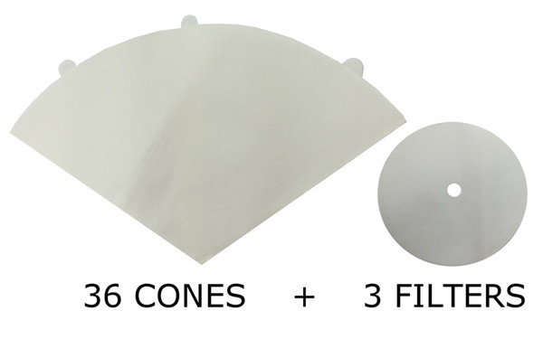 36 Filter Cones Bags for Filter Queen Majestic Vacuums Plus 6 Filters