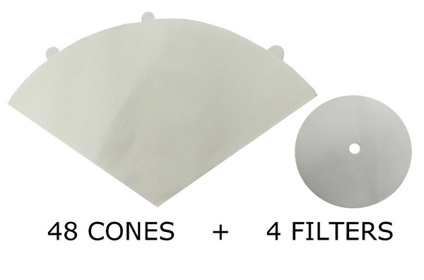 48 Filter Cones Bags for Filter Queen Majestic Vacuums Plus 8 Filters