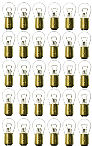 Box of 30 #1157 Lamp Auto Bulb Automotive Lightbulb Brass Dual Filament BAY15d