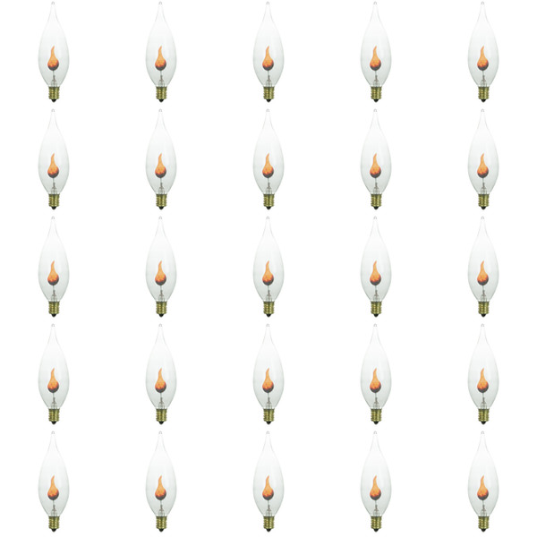 25 Flicker Flame Light Bulbs for GE 73254