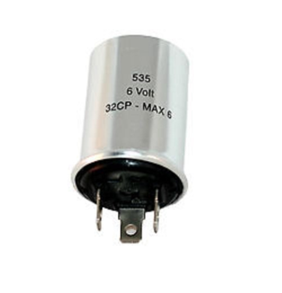3-Prong Turn Signal Flasher 535 Relay 6 Volt Vintage Cars Positive Ground