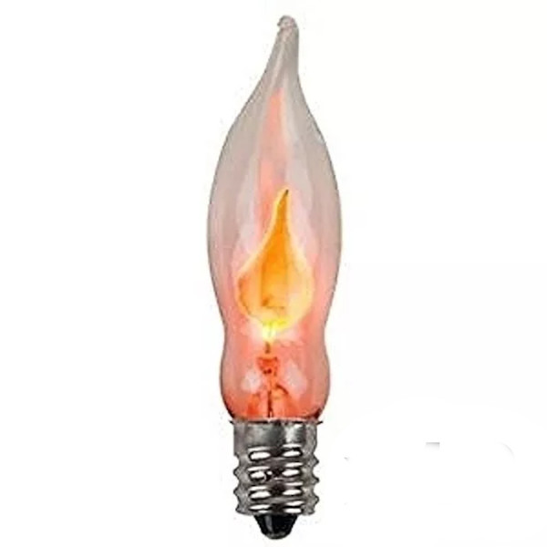 3" Flicker Flame Light Bulb E12 Candelabra Base 