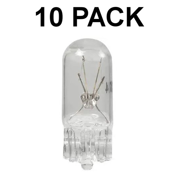 194 .27A 14V Low Voltage T-3 1/4 Mini Wedge Base Miniature Bulb (Pack of 10)