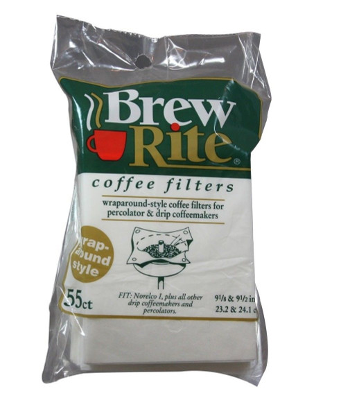Brew Rite 41-551 Wrap Around Style Coffeemaker Paper Filters 55 Count