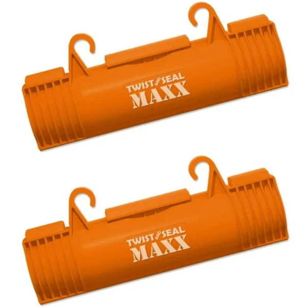 2 Twist and Seal Maxx Extension Cord Protectors Orange Heavy Duty Plastic