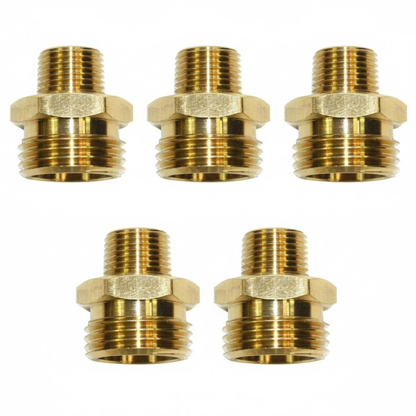 5 Interstate Pneumatics FGM016 3/4" GHT Male x 3/8 Inch Male NPT Hose Fitting