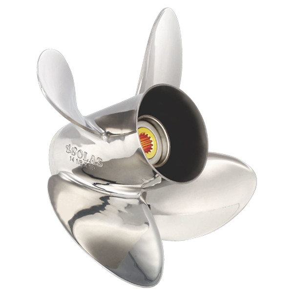 Solas 9554-143-17 Rubex HR4 Stainless Steel 4-Blade Boat Propeller - LH, 14.25 In. Diameter x 17 In. Pitch