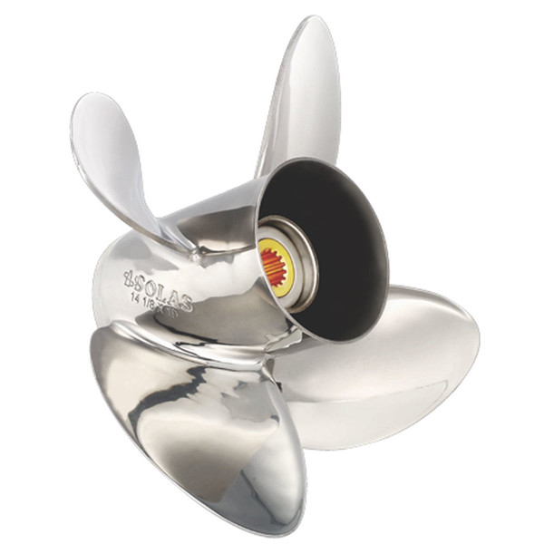 Solas 9453-130-19 Rubex HR4 Stainless Steel 4-Blade Boat Propeller - RH, 13 In. Diameter x 19 In. Pitch