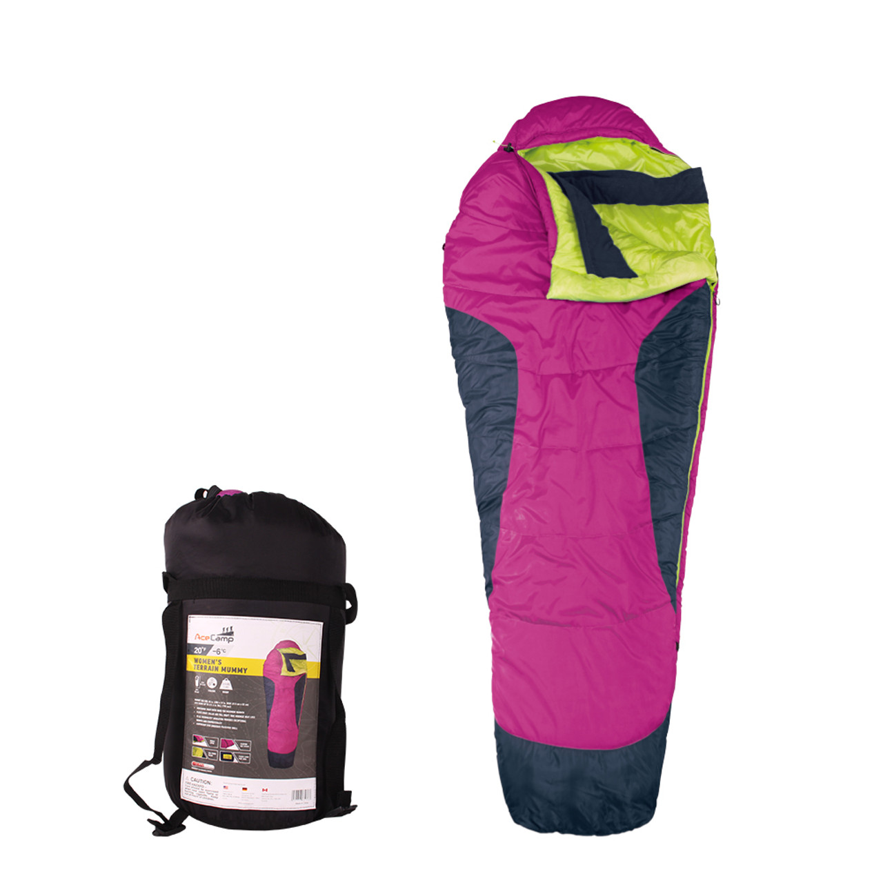 Acecamp Kids & Youth Glow-In-The-Dark Sleeping Bag Mummy - Mountain Republic