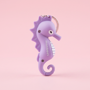 Purple Seahorse LED Light Keychain  | Makes Unique Sound